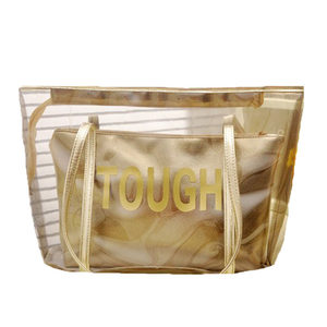 
2025 new summer fashion transparent women's bag mother bag jelly single shoulder beach large bag candy color women's handbag