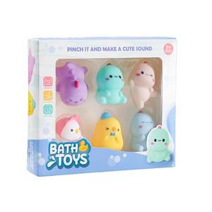Mini Metrolatin Cute Little Dinosaurs Baby Bathing Toys Pinching Soft Plastic Play Water Bathroom Turtles