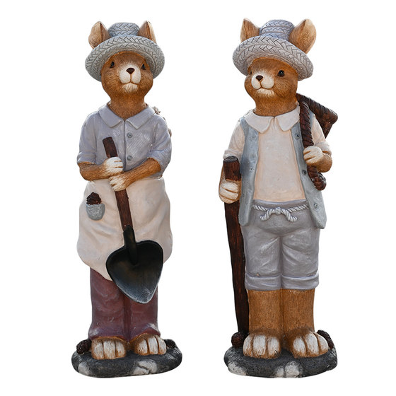 
Cute squirrel ornaments floor-standing creative cartoon garden decoration animal sculpture garden layout folk yard door