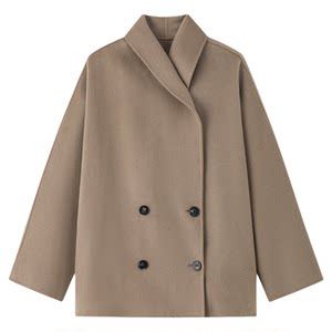 
Hua Jiyan [The Sun Never Sets] 100 Wool Short Loose Lapel Double-sided Woolen Coat for Women Winter