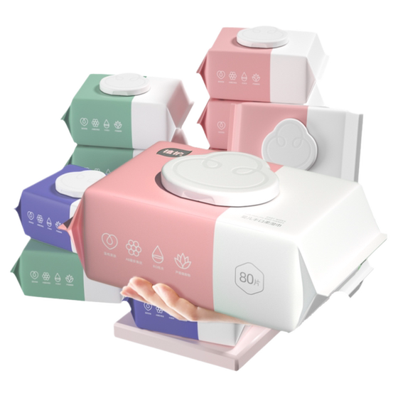 Planting wet towel paper Family affordable big bags for new babies, baby, young children, hand mouth fart toilet paper special development box.
