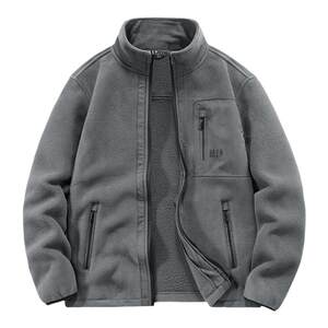 
Jeep JEEP fleece sweatshirt for men in winter warm stand collar fleece top plus velvet casual sports jacket for men