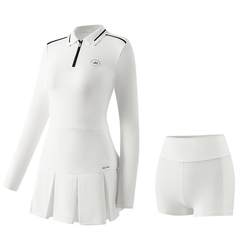 361 sports anti-exposure polo collar long-sleeved tennis skirt
