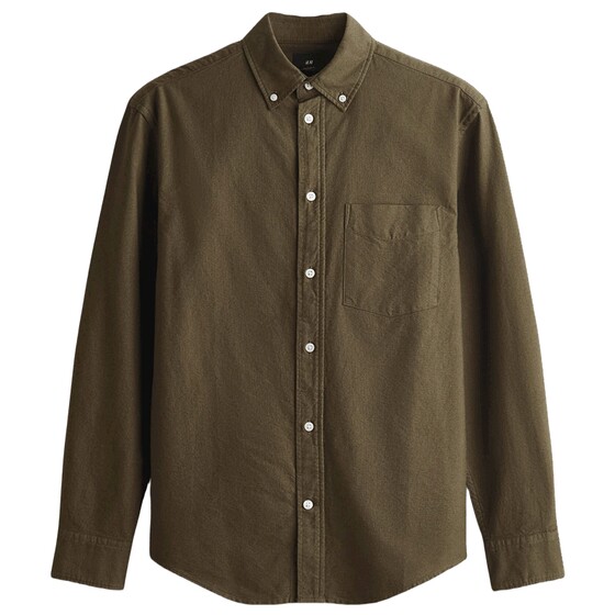 
HM men's shirt spring standard fit oxford lining with commuting long-sleeved shirt 1257417