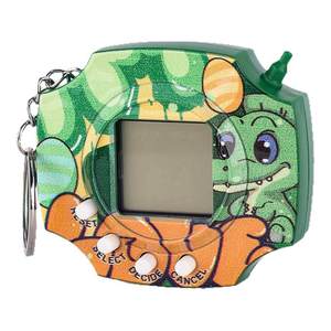 
New children's dinosaur electronic feeding pet game mini antique pet machine keychain school bag pendant