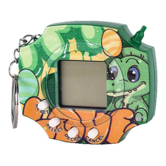 
New children's dinosaur electronic feeding pet game mini antique pet machine keychain school bag pendant