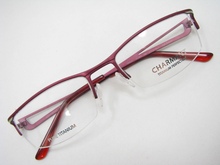Charmant夏蒙 纯钛 眼镜架CH10874 RO 玫红色 眉线型框 眼镜框