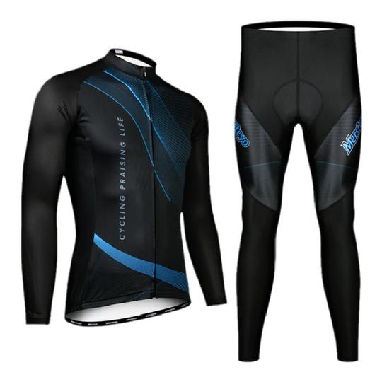 サイクリングウェア mersteyo 長袖 ブラック 2点セット 自転車 ウェア サイクルジャージ 吸汗速乾防寒 新品 インポート品 サイクリングウェア mersteyo 長袖 2点セット Sサイズ 自転車 ウェア