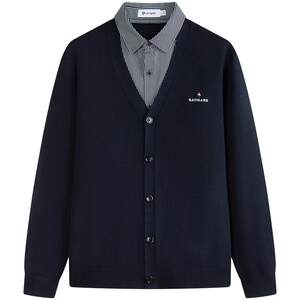 Navigare Italian small sailing boat fake two-piece sweater men's spring new commuter cardigan sweater