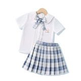 Летний комплект, детская рубашка, юбка в складку, летняя одежда, в западном стиле