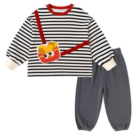 
Dudujia boys' suits spring and autumn children's long-sleeved T-shirts casual pants baby spring clothes girls' tops long pants children's clothes