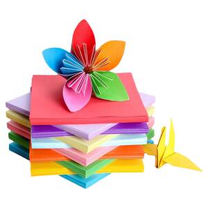 
Colored paper children's origami a4 square hard cardboard color paper cutting diy handmade paper airplane material package toys