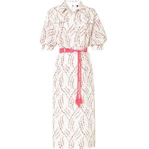 
Summer women's clothing 2026 new temperament printed embroidered lantern sleeves waist slimming shirt dress long skirt