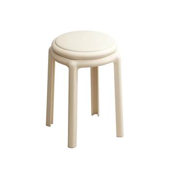 Upholstered stool, light luxury and high-end round stool, strong and durable