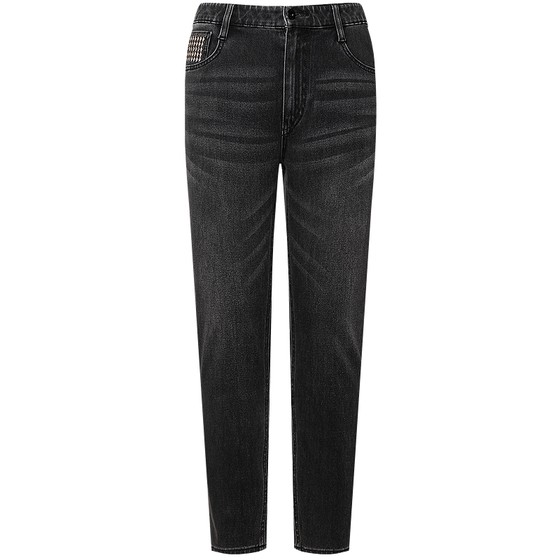 
[Nine-point pants] Lilang jeans men's low-waisted pencil pants stretch spring and autumn black men's pants for men