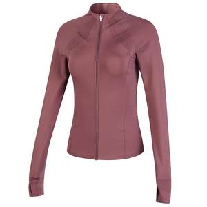 Fitness Girls 2025 New Slim Sports Jacket Long Sleeve Training Clothes Tight Fitting Yoga Clothes Running Top
