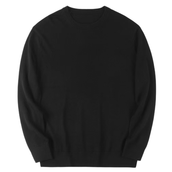 Yuxian Yuqian Autumn and winter cotton elastic round neck sweater knitwear long -sleeved solid color leisure lits men and women couples
