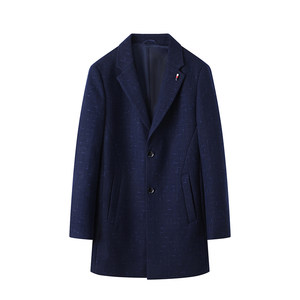 Sea cuts and retracement cabinets Men's autumn and winter men's suits single deduction casual wool mid -length woolen coat
