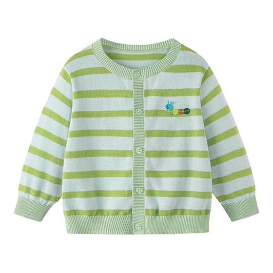 
[Artist Jointly Signed] Mini Balabala Baby Knitted Cardigan Pure Cotton Sweater Thin Spring New Product for Boys and Girls