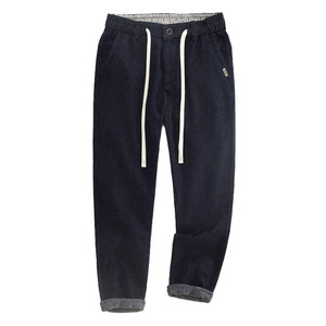 
Hanwax anti-fading original color fleece jeans men's 2025 autumn and winter new loose micro-taper straight trousers