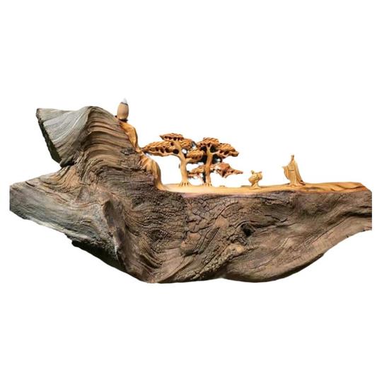太行山崖柏彫刻 - 禅風景装飾品