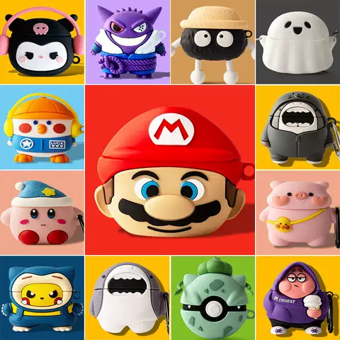 Character Silicone AirPods 1st, 2nd, 3rd, 4th Generation, AirPods Pro 1st, 2nd and 3rd Generation