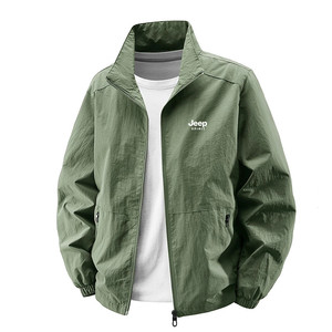 
JEEP Jeep Jacket Men's Spring and Autumn Coat Casual Large Size Loose Stand Collar Outdoor Thin Charge Top Jacket