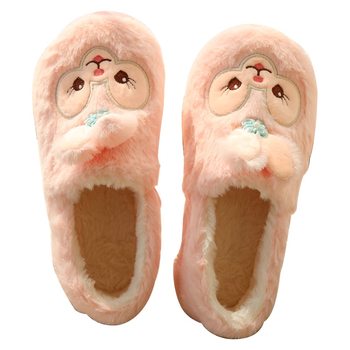 Autumn and winter cotton slippers, warm and cute, thick and soft soles