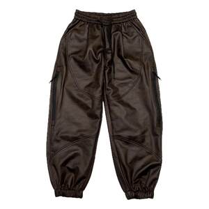 
Autumn and winter new men's PU leather pants takeaway riders windproof warm casual pants trendy and versatile harem pants