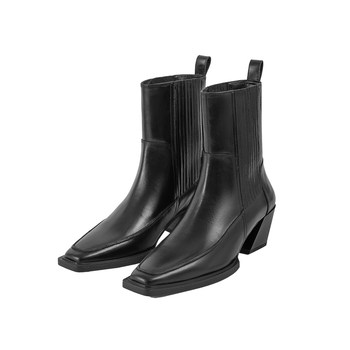 
Vagabond ALINA women's cowhide square toe square heel short boots Western boots 2024 autumn and winter series
