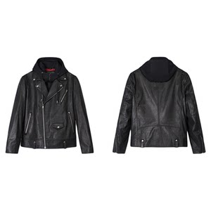 
MCS originated from Marlboro American retro leather jacket for men washing goatskin can take off hats classic motorcycle leather jacket autumn