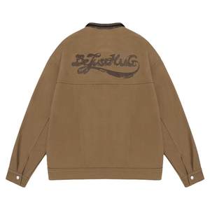 
BJHG reckless American retro jacket men's spring PU leather stitching trendy casual American workwear jacket