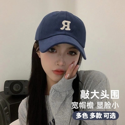 明星韩版棒球帽女2025夏季新款加大头围显脸小宽檐深顶鸭舌帽子男