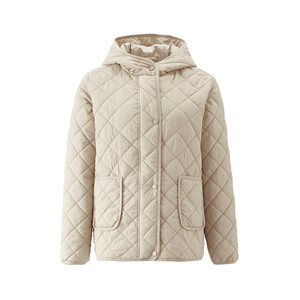 
Giordano Xiaoxiang style cotton jacket women's new quilted diamond pattern quilted hooded cotton jacket 13375646