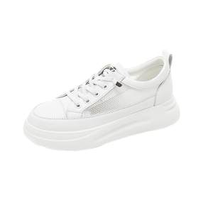 
Popular white shoes for women 2026 new spring and summer thick-soled mesh one-legged high-top sneakers with increased height and versatile