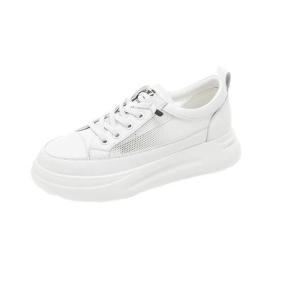 
Popular white shoes for women 2026 new spring and summer thick-soled mesh one-legged high-top sneakers with increased height and versatile