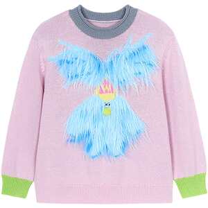 
[Merino Wool] woobaby children's sweater boys and girls winter three-dimensional wool monster sweater top