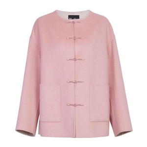 
Wandian winter gauze pink mid-length double-sided woolen coat 1244E04GS1