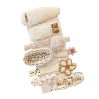 Cute plush hair clips internet celebrity cute card