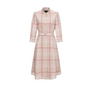 
Scofield Women's Plaid Small Stand Collar Dress Umbrella Waist Dress Long Skirt Summer