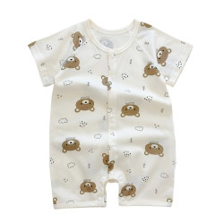 Baby pure cotton cardigan short-sleeved summer coat for outer wear