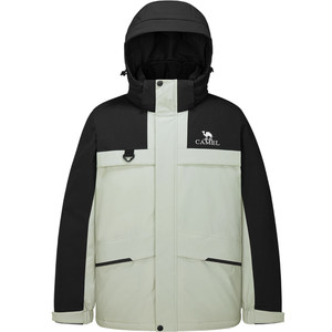 Camel down jacket for men and women hooded warm 2024 new outdoor windproof waterproof winter work jacket couple style
