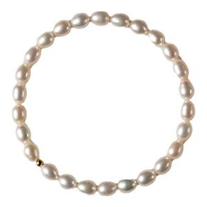 Natural freshwater pearl millet pearl elastic rope bracelet simple versatile color niche fairy style girl gift
