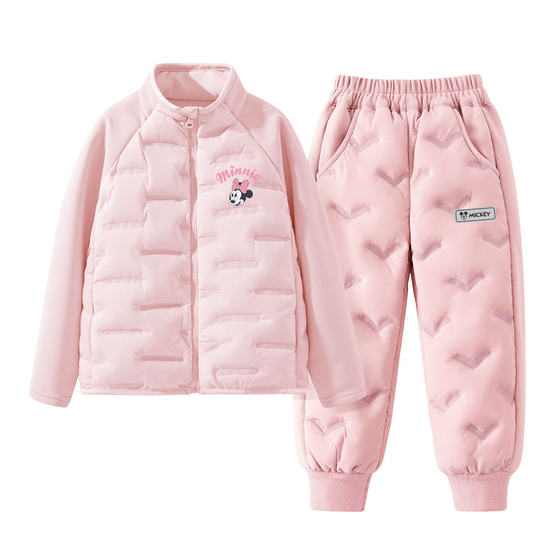 
Disney Girls' Down Jacket Set Winter Plush Warm Two-piece Set 2026 New Thickened Children's Down Pants