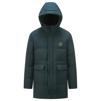 Yalu middle-aged and elderly dad mid-length hooded down jacket