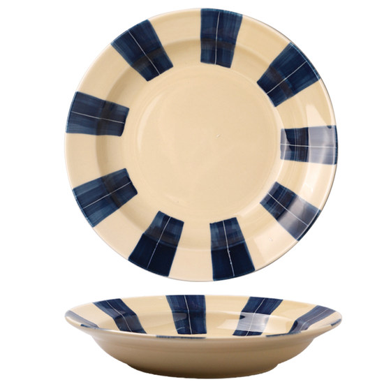 
Sheli underglaze colored ceramic plate household dish high-quality bowl plate tableware Western dessert plate high-quality dining plate
