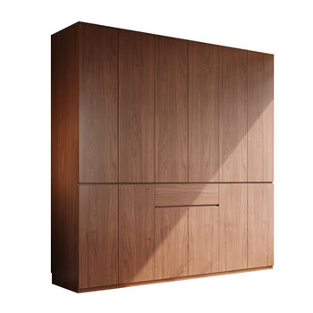 
Mid-century style solid wood oak wardrobe customized for the whole house