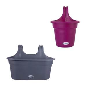 Green plant flower resin wall -mounted flower pot villa courtyard balcony single double hook flower pot simple modern plastic hook pot