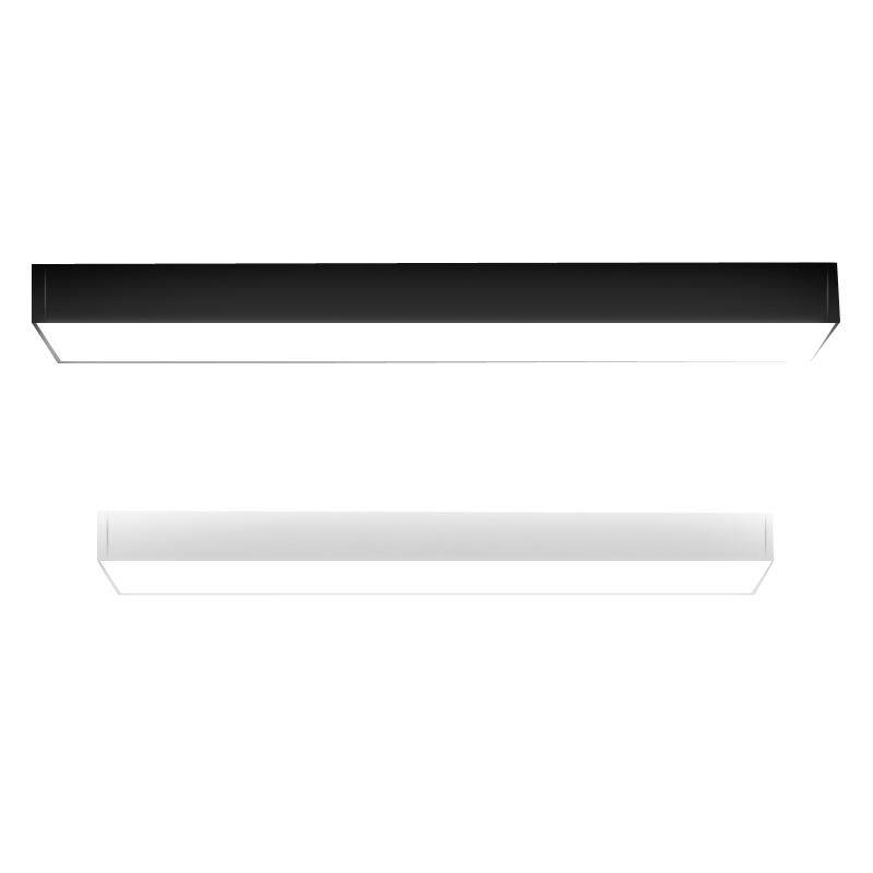 Simple long led office chandelier rectangular ceiling light studio ...