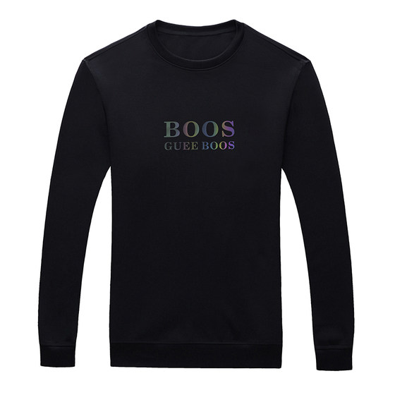 
Classic car winter thickened velvet long-sleeved T-shirt men's warm top men's round neck sweatshirt black bottoming shirt